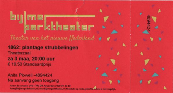 Toegangskaart 1862 voorstelling 3 maart 2018 Toegangskaart 1862 voorstelling 3 maart 2018