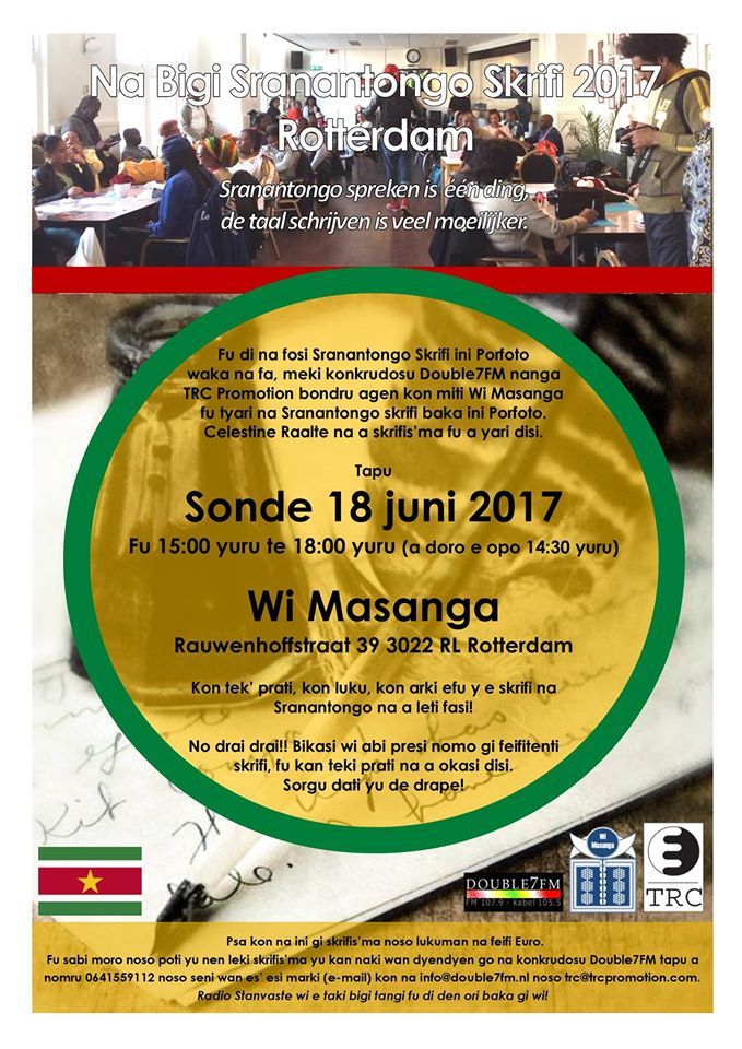 flyer Sranantongo dictee Rotterdam 2017